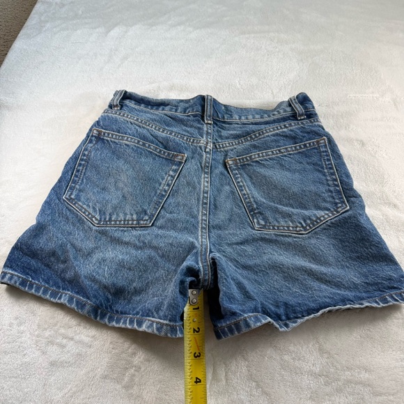 Reformation Amy Button Fly High Rise Blue Jean Shorts - Picture 11 of 11